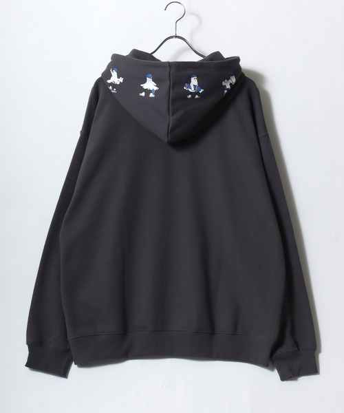 VISION STREET WEAR（ヴィジョンストリートウェア）の「2025AW VISION STREET WEAR/ヴィジョンストリートウエア オーバーサイズ 裏毛 オバケ/ ゴーストプリント スウェットプルオーバーパーカー レディース メンズ  トレーナー（パーカー・レディース・チャコール/オフホワイト/ワイン・M/LL/L）」の7枚目の写真