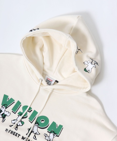 VISION STREET WEAR（ヴィジョンストリートウェア）の「2025AW VISION STREET WEAR/ヴィジョンストリートウエア オーバーサイズ 裏毛 オバケ/ ゴーストプリント スウェットプルオーバーパーカー レディース メンズ  トレーナー（パーカー・レディース・チャコール/オフホワイト/ワイン・M/LL/L）」の10枚目の写真