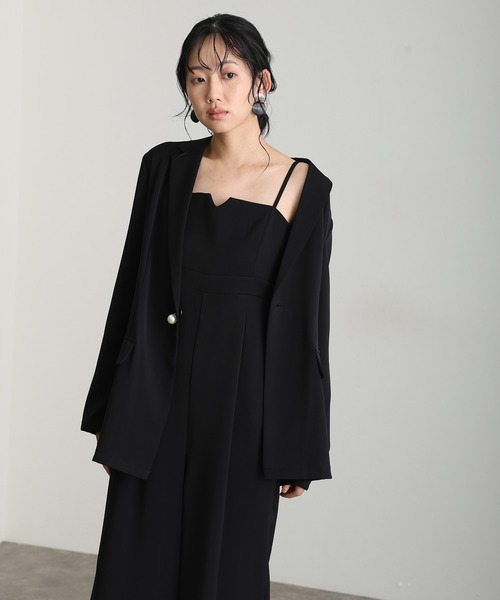 atlo(アトロ)の「オールインワン パンツドレス 結婚式 二次会&ワイドパンツ ジャケット アンド オールインワン セットアップ ドレスセレモニー フォーマル ロング丈 オケージョンドレス お呼ばれ 同窓会 成人式(パンツドレス・レディース・チャコール/カーキ/ブラック/ブラウン・M/L/S)」の7枚目の写真