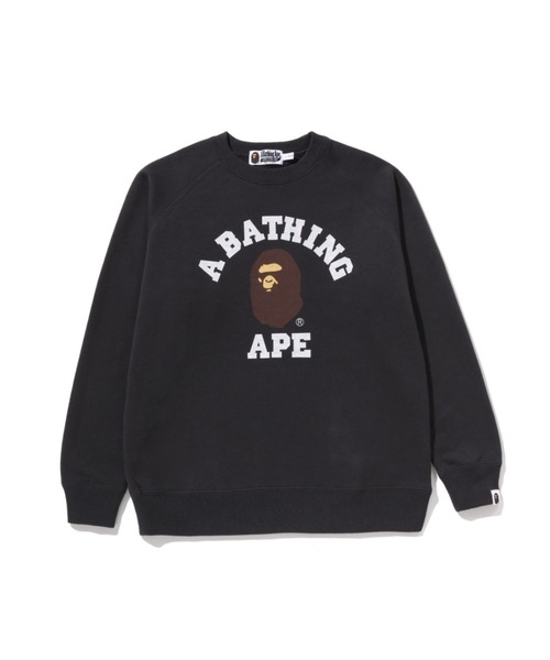 A BATHING APE(アベイシングエイプ)の「COLLEGE RELAXED FIT CREWNECK SWEATSHIRT(スウェット・キッズ・グレー/チャコール・150/160)」の1枚目の写真