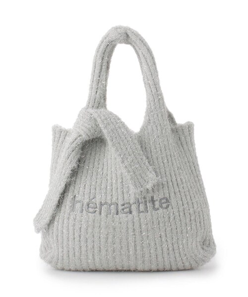 one'sterrace（ワンズテラス）の「ＨＥ　ラメシャギーロゴバッグ（トートバッグ・レディース・シルバー系8/グレー系その他7・99）」の2枚目の写真