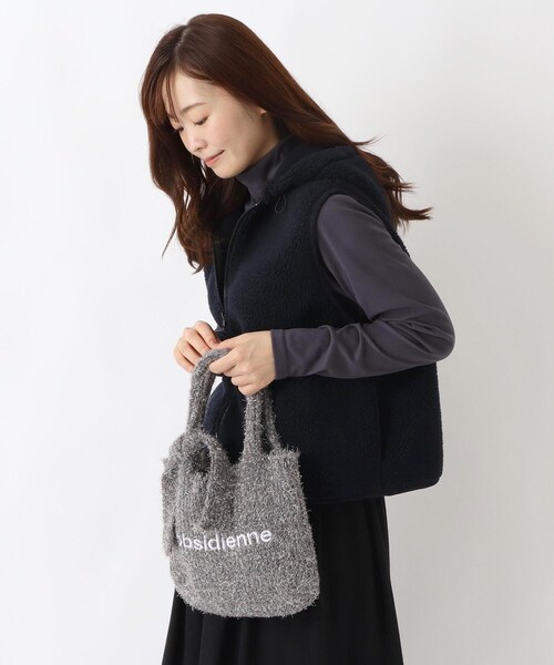 one'sterrace（ワンズテラス）の「ＨＥ　ラメシャギーロゴバッグ（トートバッグ・レディース・シルバー系8/グレー系その他7・99）」の4枚目の写真