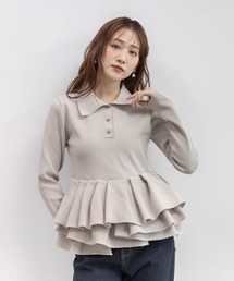 RANDA | ランダムペプラムスポンディッシュニット(ニット/セーター)