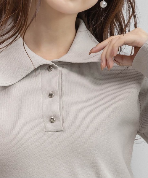 RANDA（ランダ）の「ランダムペプラムスポンディッシュニット（ニット/セーター・レディース・パープル/ブラック/グレー・FREE）」の6枚目の写真