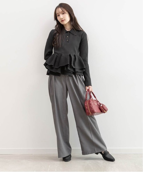 RANDA（ランダ）の「ランダムペプラムスポンディッシュニット（ニット/セーター・レディース・パープル/ブラック/グレー・FREE）」の12枚目の写真