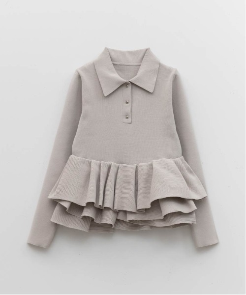 RANDA（ランダ）の「ランダムペプラムスポンディッシュニット（ニット/セーター・レディース・パープル/ブラック/グレー・FREE）」の17枚目の写真