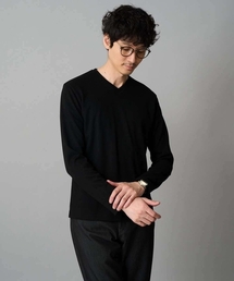 【イージーケア/洗濯機で洗える】アゼダブルフェイスVネックTシャツ 通勤/ビジネス/ジャケット〈ON/OFF SERIES〉