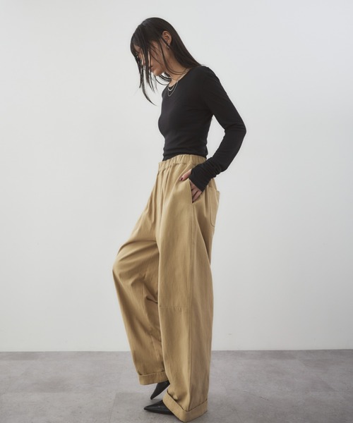 HANNE（アン）の「コットンロールアップカーブパンツ（その他パンツ・レディース・ベージュ/ネイビー/ホワイト/ブラック・S/M）」の21枚目の写真