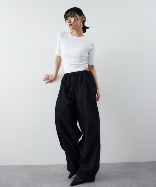 HANNE(アン)の「コットンロールアップカーブパンツ(その他パンツ・レディース・ベージュ/ネイビー/ホワイト/ブラック/ライトベージュ・S/M)」の16枚目の写真