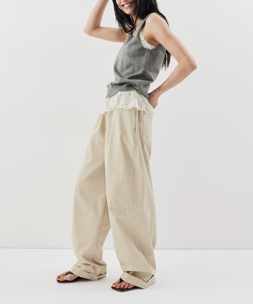 HANNE(アン)の「コットンロールアップカーブパンツ(その他パンツ・レディース・ベージュ/ネイビー/ホワイト/ブラック/ライトベージュ・S/M)」の19枚目の写真