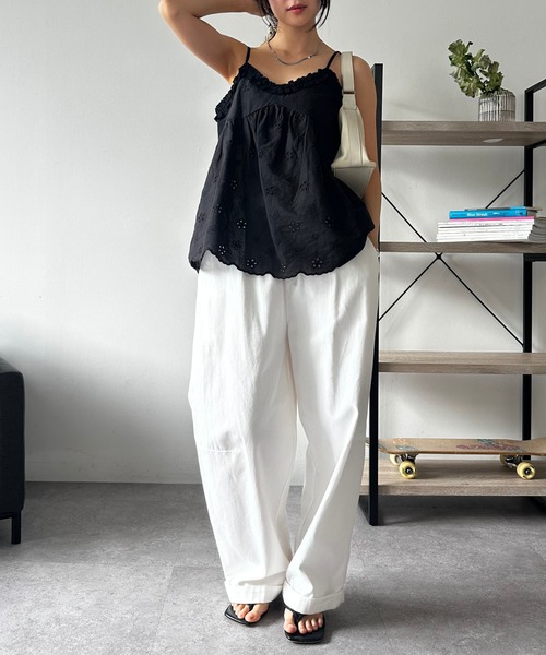 HANNE(アン)の「コットンロールアップカーブパンツ(その他パンツ・レディース・ベージュ/ネイビー/ホワイト/ブラック/ライトベージュ/カーキ・S/M)」の14枚目の写真