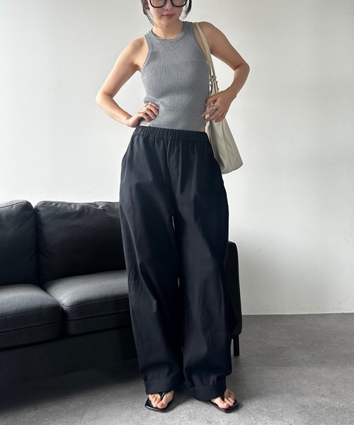 HANNE(アン)の「コットンロールアップカーブパンツ(その他パンツ・レディース・ベージュ/ネイビー/ホワイト/ブラック/ライトベージュ/カーキ・S/M)」の16枚目の写真
