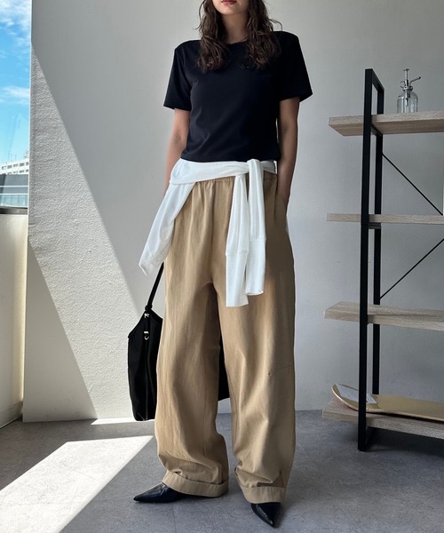 HANNE(アン)の「コットンロールアップカーブパンツ(その他パンツ・レディース・ベージュ/ネイビー/ホワイト/ブラック/ライトベージュ/カーキ・S/M)」の19枚目の写真