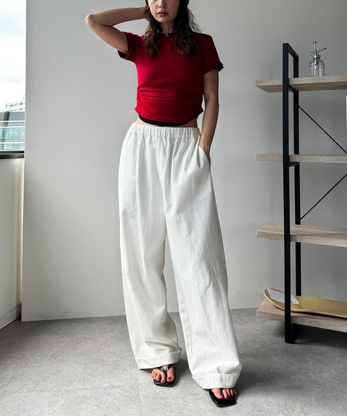 HANNE(アン)の「コットンロールアップカーブパンツ(その他パンツ・レディース・ベージュ/ネイビー/ホワイト/ブラック/ライトベージュ/カーキ・S/M)」の15枚目の写真