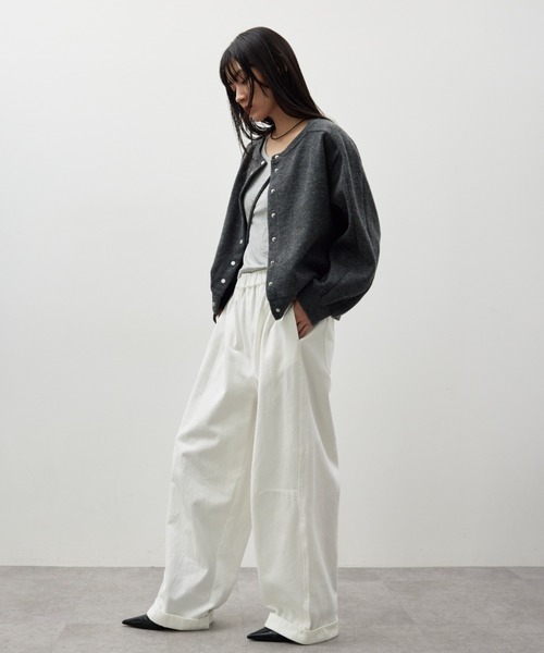 HANNE（アン）の「コットンロールアップカーブパンツ（その他パンツ・レディース・ベージュ/ネイビー/ホワイト/ブラック・S/M）」の14枚目の写真