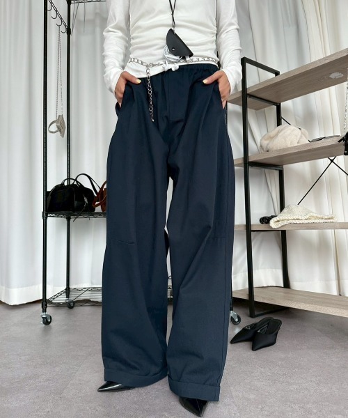 HANNE(アン)の「コットンロールアップカーブパンツ(その他パンツ・レディース・ベージュ/ネイビー/ホワイト/ブラック/ライトベージュ・S/M)」の12枚目の写真
