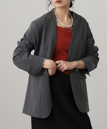 OMNES（オムネス）の「TRストレッチ ノーカラージャケット（ノーカラージャケット）」