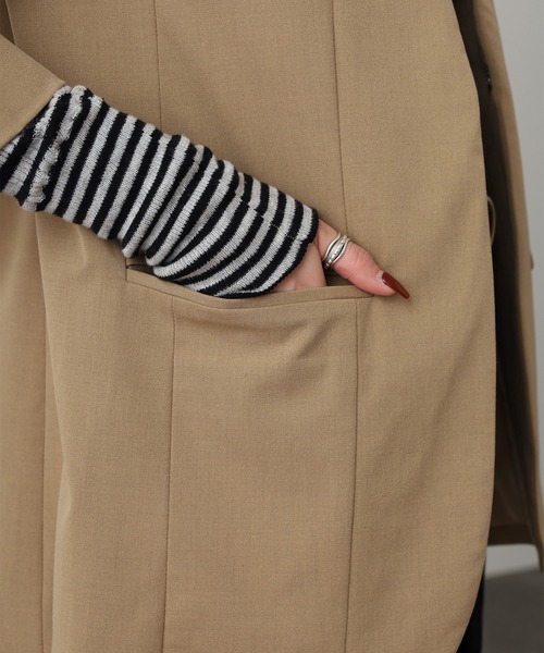 OMNES（オムネス）の「TRストレッチ ノーカラージャケット（ノーカラージャケット・レディース・グレー/ブラック/ベージュ・L/M）」の21枚目の写真