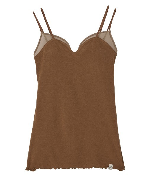 【うに】ameri アメリ　キャミソール Mizuno×Ameri SHEER DOCKING CAMISOLE TOP（キャミソール