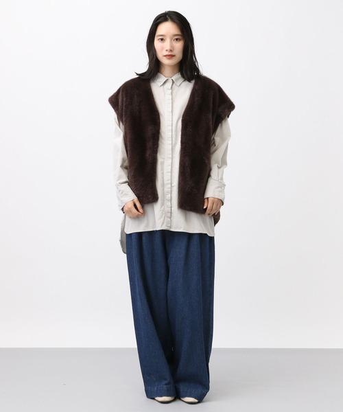 studio CLIP（スタディオクリップ）の「《natural by clip》製品染めシャツコールチュニック（その他トップス・レディース・ブルー/ライトグレー/スモーク・FREE）」の7枚目の写真