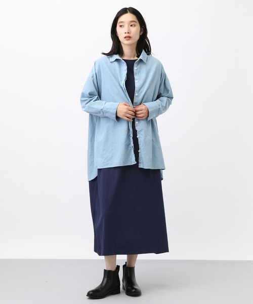 studio CLIP（スタディオクリップ）の「《natural by clip》製品染めシャツコールチュニック（その他トップス・レディース・ブルー/ライトグレー/スモーク・FREE）」の14枚目の写真