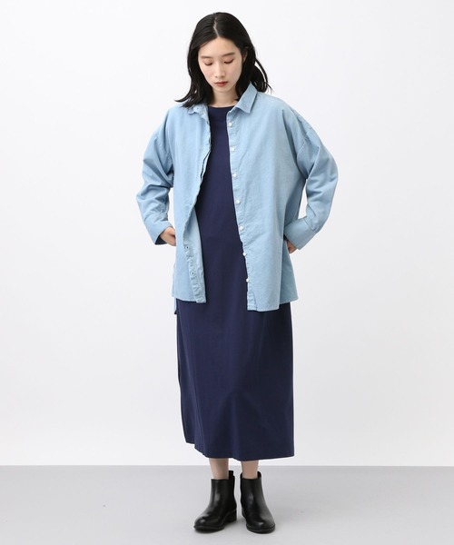 studio CLIP（スタディオクリップ）の「《natural by clip》製品染めシャツコールチュニック（その他トップス・レディース・ブルー/ライトグレー/スモーク・FREE）」の15枚目の写真