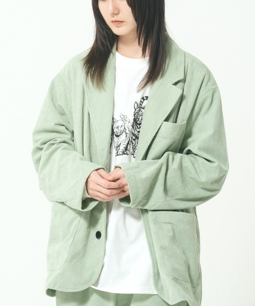 ROUGH TRADE(ラフトレード)の「コーデュロイ リラックスジャケット(M1)(テーラードジャケット・メンズ・ベージュ/セージグリーン/ネイビー・LARGE/X-LARGE/MEDIUM)」の2枚目の写真