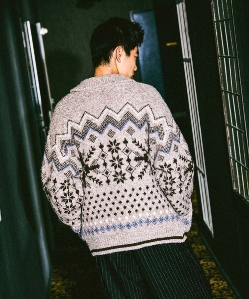 雪柄カウチンニットカーディガン（ニット/セーター）｜niko and