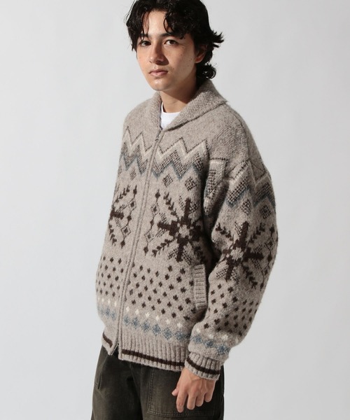 ✨美品 オールドクロウ カウチン ニット カーディガン 牛革 希少XL 予約販売】カウチンジップニットカーディガン | KISHIKA