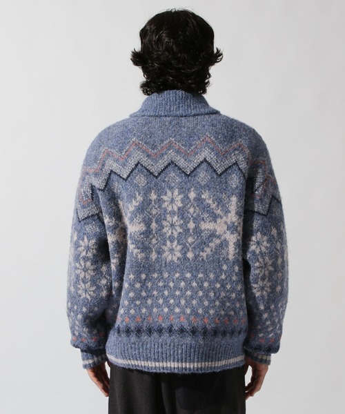 セール】雪柄カウチンニットカーディガン（ニット/セーター）｜niko