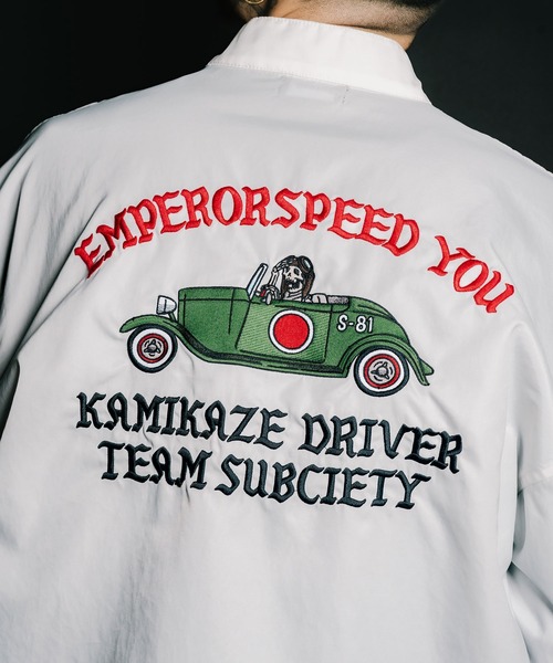 Subciety（サブサエティ）の「Racing jkt（ナイロンジャケット・メンズ・ブラック/オフホワイト・SMALL/MEDIUM/LARGE/X-LARGE）」の10枚目の写真