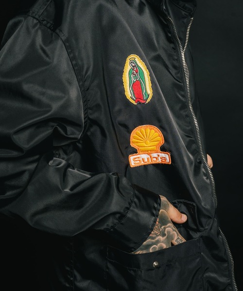 Subciety（サブサエティ）の「Racing jkt（ナイロンジャケット・メンズ・ブラック/オフホワイト・SMALL/MEDIUM/LARGE/X-LARGE）」の12枚目の写真