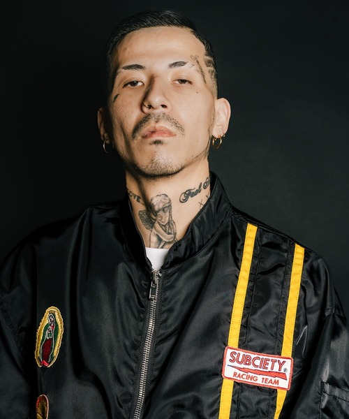 Subciety（サブサエティ）の「Racing jkt（ナイロンジャケット・メンズ・ブラック/オフホワイト・SMALL/MEDIUM/LARGE/X-LARGE）」の14枚目の写真