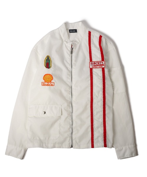 Subciety（サブサエティ）の「Racing jkt（ナイロンジャケット・メンズ・ブラック/オフホワイト・SMALL/MEDIUM/LARGE/X-LARGE）」の3枚目の写真