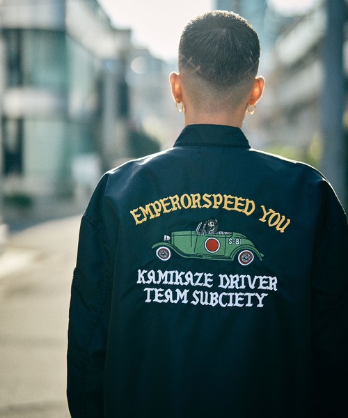 Subciety(サブサエティ)の「Racing jkt(ナイロンジャケット・メンズ・ブラック/オフホワイト・SMALL/MEDIUM/LARGE/X-LARGE)」の20枚目の写真