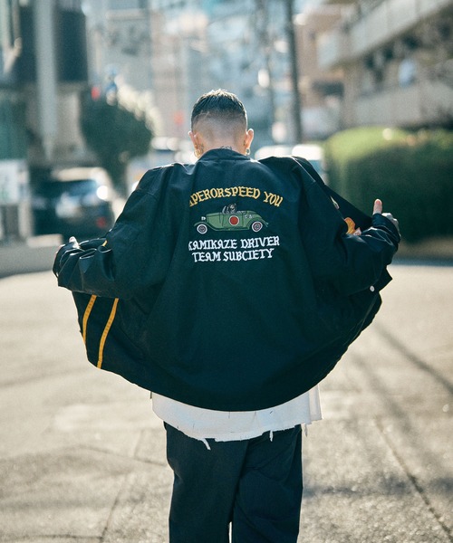Subciety(サブサエティ)の「Racing jkt(ナイロンジャケット・メンズ・ブラック/オフホワイト・SMALL/MEDIUM/LARGE/X-LARGE)」の22枚目の写真
