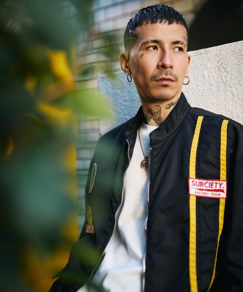 Subciety(サブサエティ)の「Racing jkt(ナイロンジャケット・メンズ・ブラック/オフホワイト・SMALL/MEDIUM/LARGE/X-LARGE)」の17枚目の写真