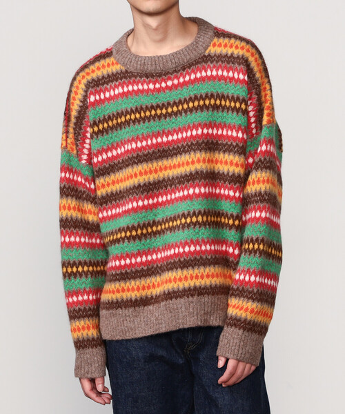 monitaly | フェアアイル ニットプルオーバー BROWN MEN（ニット