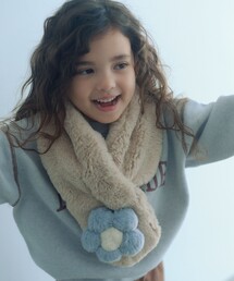 green label relaxing | フェイクファー フラワーモチーフ マフラー(マフラー)