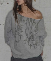 A'GEM/9 × .kom 『FANCY CLUB/ファンシークラブ』NECKLISS ONE-SHOULDER SWEATSHIRT/ワンショルダースウェットシャツ