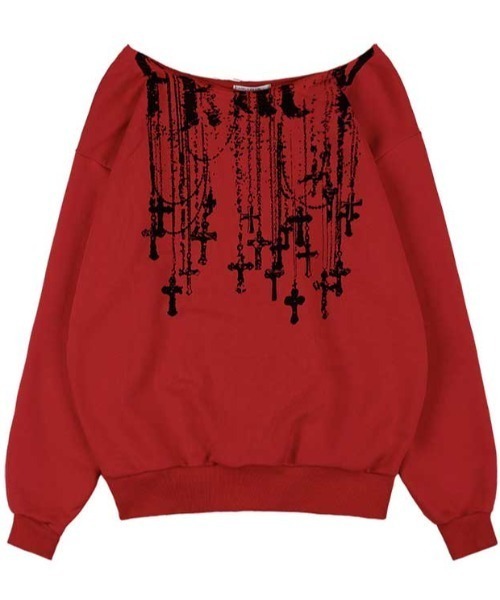 FANCY CLUB（ファンシークラブ）の「A'GEM/9 × .kom 『FANCY CLUB/ファンシークラブ』NECKLISS ONE-SHOULDER SWEATSHIRT/ワンショルダースウェットシャツ（スウェット・レディース・グレー/ブラック/レッド・FREE）」の19枚目の写真