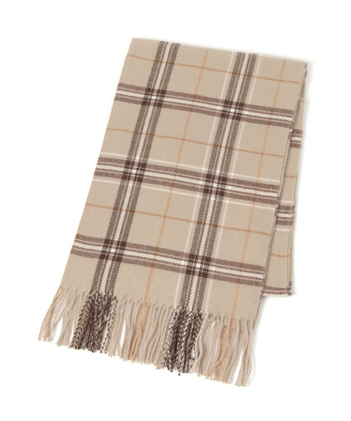 GLOBAL WORK（グローバルワーク）の「静電軽減柄ストール/579543（マフラー・レディース・オフホワイト/ライトイエロー/ライトブルー/ブラック/ホワイト系その他3/ダークブラウン/ネイビー/ベージュ・FREE）」の6枚目の写真