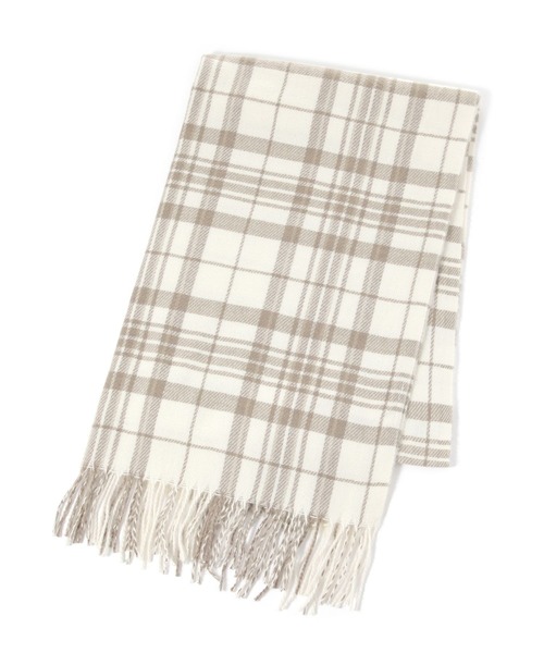 GLOBAL WORK（グローバルワーク）の「静電軽減柄ストール/579543（マフラー・レディース・オフホワイト/ライトイエロー/ライトブルー/ブラック/ホワイト系その他3/ダークブラウン/ネイビー/ベージュ・FREE）」の3枚目の写真