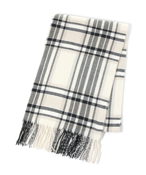 GLOBAL WORK（グローバルワーク）の「静電軽減柄ストール/579543（マフラー・レディース・オフホワイト/ライトイエロー/ライトブルー/ブラック/ホワイト系その他3/ダークブラウン/ネイビー/ベージュ・FREE）」の4枚目の写真