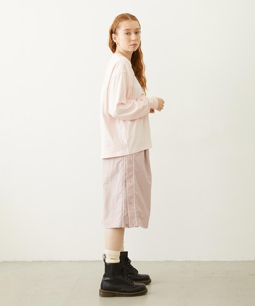 MILKFED.(ミルクフェド)の「LETTER GRAPHIC L/S TEE(Tシャツ/カットソー・レディース・オフホワイト/ライトピンク/チャコール・L/M)」の7枚目の写真
