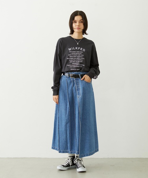 MILKFED.(ミルクフェド)の「LETTER GRAPHIC L/S TEE(Tシャツ/カットソー・レディース・オフホワイト/ライトピンク/チャコール・L/M)」の11枚目の写真