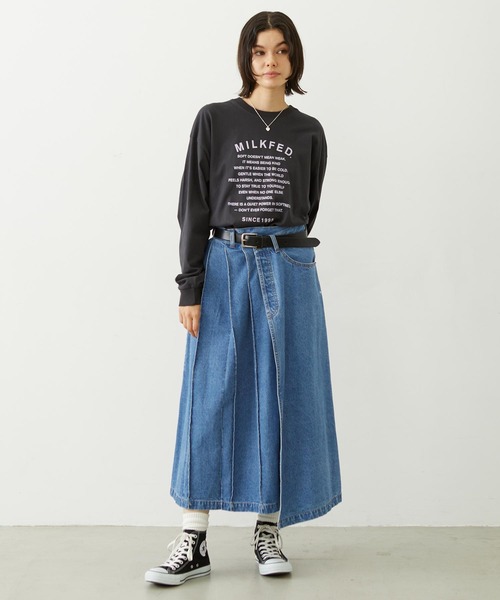 MILKFED.(ミルクフェド)の「LETTER GRAPHIC L/S TEE(Tシャツ/カットソー・レディース・オフホワイト/ライトピンク/チャコール・L/M)」の12枚目の写真