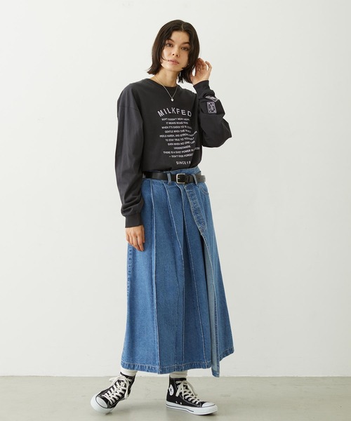 MILKFED.(ミルクフェド)の「LETTER GRAPHIC L/S TEE(Tシャツ/カットソー・レディース・オフホワイト/ライトピンク/チャコール・L/M)」の13枚目の写真