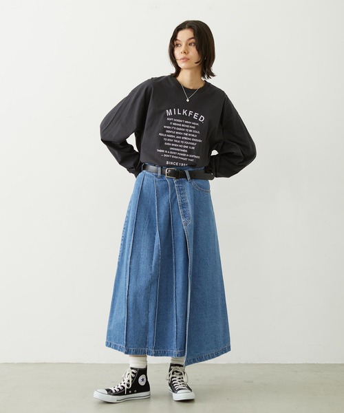 MILKFED.(ミルクフェド)の「LETTER GRAPHIC L/S TEE(Tシャツ/カットソー・レディース・オフホワイト/ライトピンク/チャコール・L/M)」の15枚目の写真