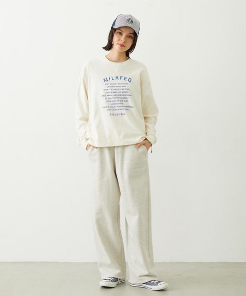 MILKFED.(ミルクフェド)の「LETTER GRAPHIC L/S TEE(Tシャツ/カットソー・レディース・オフホワイト/ライトピンク/チャコール・L/M)」の19枚目の写真